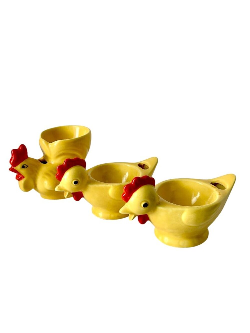 3 Goebel Egg Cups Vintage Rooster & 2 Hens Eggcup Chicken Kitchenware